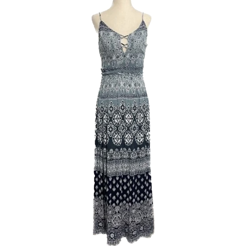Bloomingdale’s Aqua Batik maxi dress